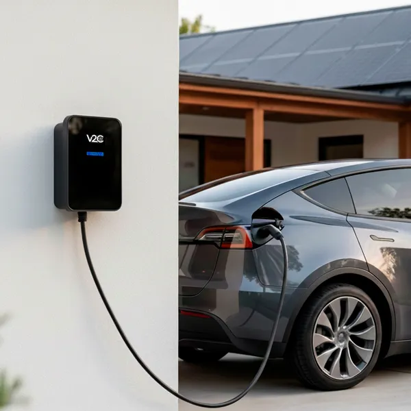 V2C Trydan et véhicule en charge